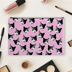 Cat Pattern Cosmetic Bag (large)  by Valentinaart