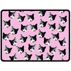 Cat Pattern Double Sided Fleece Blanket (large)  by Valentinaart