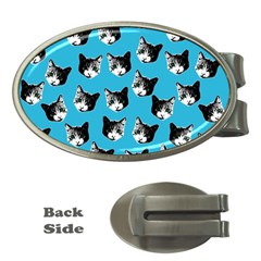 Cat Pattern Money Clips (oval)  by Valentinaart