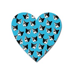 Cat Pattern Heart Magnet by Valentinaart