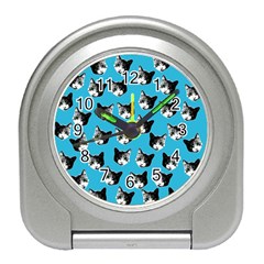 Cat Pattern Travel Alarm Clocks by Valentinaart