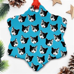 Cat Pattern Snowflake Ornament (two Sides) by Valentinaart