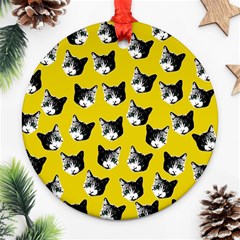 Cat Pattern Ornament (round) by Valentinaart