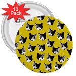 Cat pattern 3  Buttons (10 pack)  Front