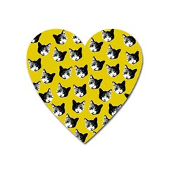 Cat Pattern Heart Magnet by Valentinaart