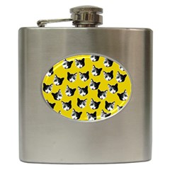 Cat Pattern Hip Flask (6 Oz) by Valentinaart