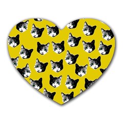 Cat Pattern Heart Mousepads by Valentinaart