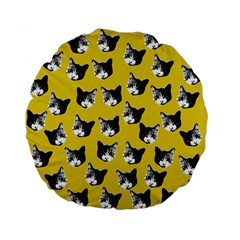 Cat Pattern Standard 15  Premium Flano Round Cushions by Valentinaart