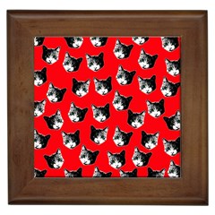 Cat Pattern Framed Tiles by Valentinaart