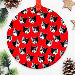 Cat Pattern Ornament (round) by Valentinaart