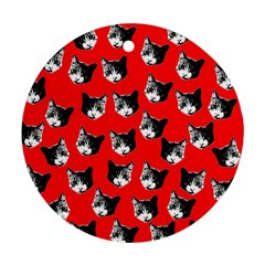 Cat Pattern Round Ornament (two Sides) by Valentinaart