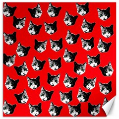 Cat Pattern Canvas 16  X 16   by Valentinaart