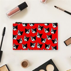 Cat Pattern Cosmetic Bag (small)  by Valentinaart