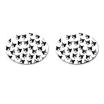 Cat pattern Cufflinks (Oval) Front(Pair)