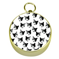 Cat Pattern Gold Compasses by Valentinaart