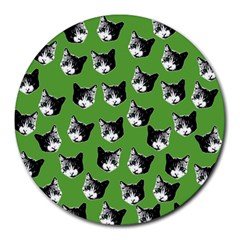 Cat Pattern Round Mousepads by Valentinaart