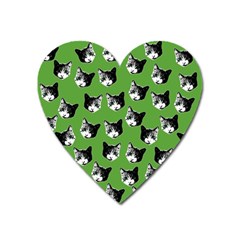 Cat Pattern Heart Magnet by Valentinaart