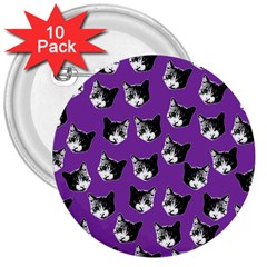 Cat Pattern 3  Buttons (10 Pack)  by Valentinaart