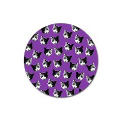 Cat Pattern Magnet 3  (round) by Valentinaart