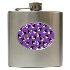 Cat Pattern Hip Flask (6 Oz) by Valentinaart