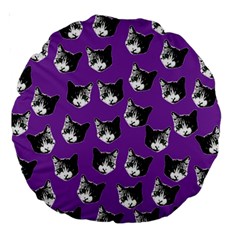 Cat Pattern Large 18  Premium Round Cushions by Valentinaart