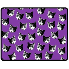 Cat Pattern Double Sided Fleece Blanket (medium)  by Valentinaart