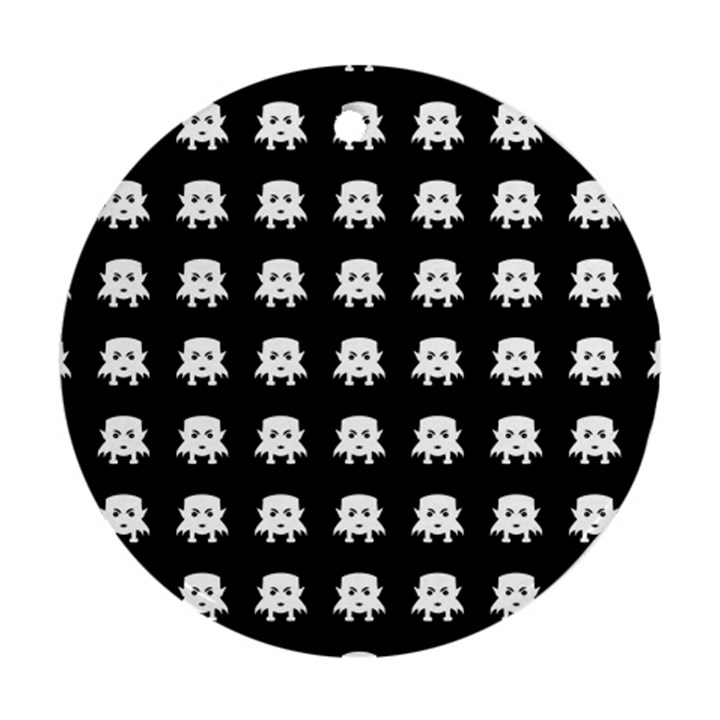 Emoji Baby Vampires Pattern Ornament (Round)