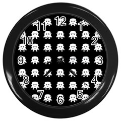 Emoji Baby Vampires Pattern Wall Clocks (black) by dflcprints