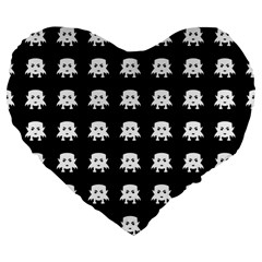 Emoji Baby Vampires Pattern Large 19  Premium Flano Heart Shape Cushions by dflcprints