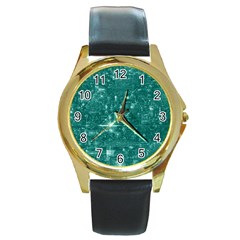 /r/place Emerald Round Gold Metal Watch by rplace