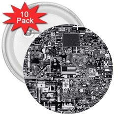 /r/place Retro 3  Buttons (10 Pack)  by rplace