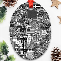 /r/place Retro Oval Ornament (two Sides)