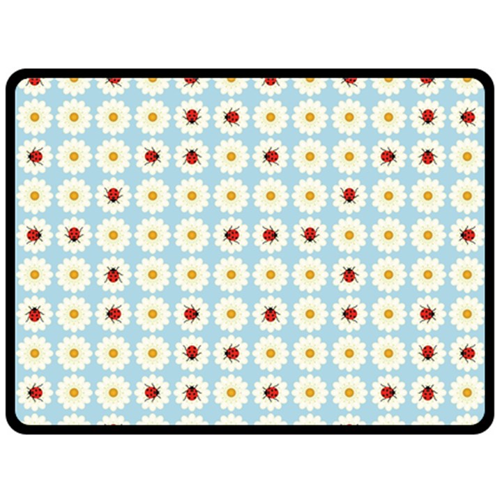 Ladybugs Pattern Double Sided Fleece Blanket (Large) 