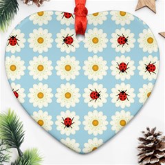 Ladybugs Pattern Ornament (heart) by linceazul