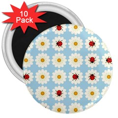 Ladybugs Pattern 3  Magnets (10 Pack)  by linceazul