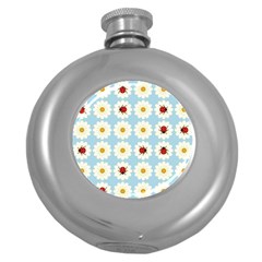 Ladybugs Pattern Round Hip Flask (5 Oz) by linceazul