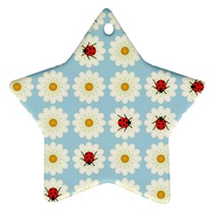 Ladybugs Pattern Star Ornament (two Sides) by linceazul