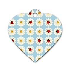 Ladybugs Pattern Dog Tag Heart (one Side) by linceazul