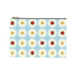 Ladybugs Pattern Cosmetic Bag (large)  by linceazul