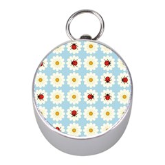 Ladybugs Pattern Mini Silver Compasses by linceazul