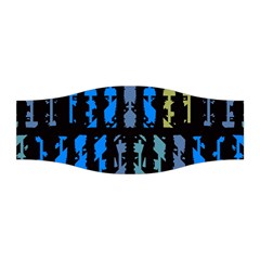 Blue Shapes On A Black Background        Stretchable Headband by LalyLauraFLM