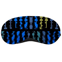 Blue Shapes On A Black Background        Sleeping Mask by LalyLauraFLM