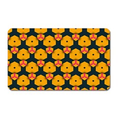 Yellow Pink Shapes Pattern         Magnet (rectangular) by LalyLauraFLM