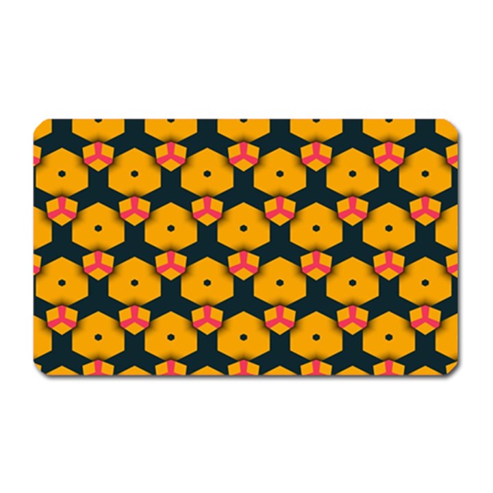 Yellow pink shapes pattern         Magnet (Rectangular)