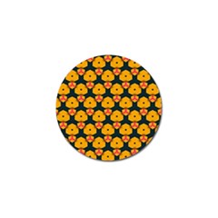 Yellow Pink Shapes Pattern         Golf Ball Marker by LalyLauraFLM