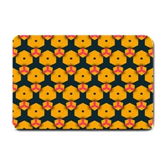 Yellow Pink Shapes Pattern         Small Doormat by LalyLauraFLM