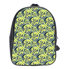 Black And Yellow Pattern School Bags(large)  by linceazul