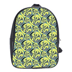 Black And Yellow Pattern School Bags (xl)  by linceazul