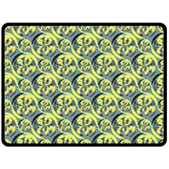 Black And Yellow Pattern Double Sided Fleece Blanket (large)  by linceazul