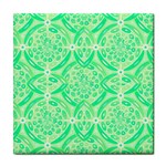 Kiwi Green Geometric Tile Coasters Front